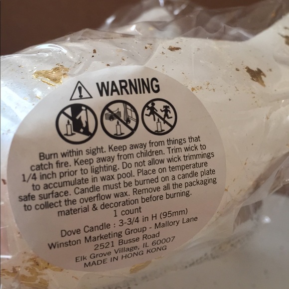 🐬 CLEARANCE ITEM: 🌟 HP ⭐️ 🆕 Large Dove Candle with Golden Foil Accents 🕊 - Picture 6 of 11